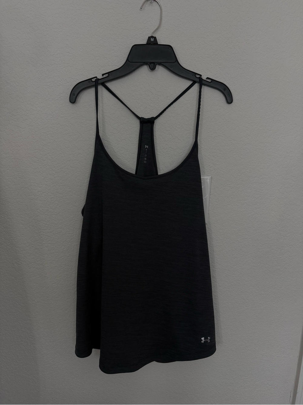 Under Armour HeatGear Loose Racerback Tank Top Gray Large Athletic Workout